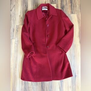 Larry Levine Petite Red Wool Coat
